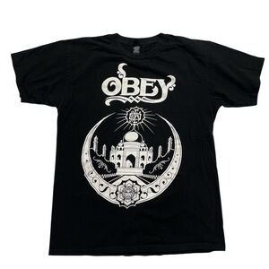 Obey Black Short Sleeve Tee Bold Graphic Design
